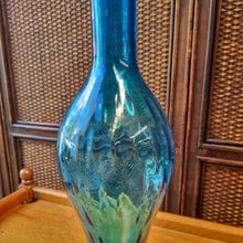 Load image into Gallery viewer, VINTAGE BLUE EMPOLI GLASS DECANTER BOTTLE WITH STOPPER
