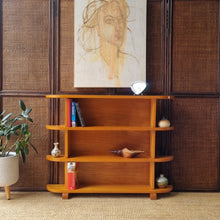 Load image into Gallery viewer, GORGEOUS VINTAGE HARDWOOD CURVED BOOKCASE
