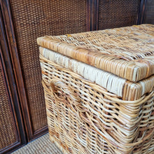 Load image into Gallery viewer, LARGE WICKER STORAGE TRUNK BLANKET BOX CHEST
