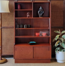 Load image into Gallery viewer, MID CENTURY SOLID HARDWOOD WALL UNIT ROOM DIVIDER BY SUNSHINE CABINETS.
