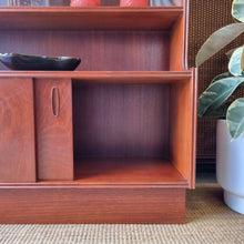 Load image into Gallery viewer, MID CENTURY SOLID HARDWOOD WALL UNIT ROOM DIVIDER BY SUNSHINE CABINETS.
