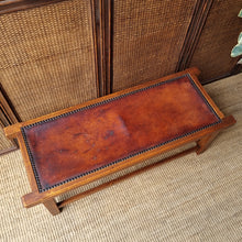 Load image into Gallery viewer, VINTAGE LEATHER &amp; TIMBER STOOL OR LOW TABLE
