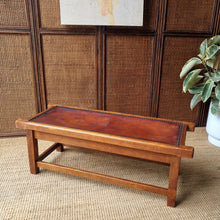 Load image into Gallery viewer, VINTAGE LEATHER &amp; TIMBER STOOL OR LOW TABLE
