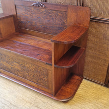 Load image into Gallery viewer, VINTAGE SOLID HARDWOOD &#39;SETTLE BENCH&#39; HALL SEAT
