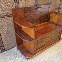 Load image into Gallery viewer, VINTAGE SOLID HARDWOOD &#39;SETTLE BENCH&#39; HALL SEAT
