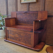 Load image into Gallery viewer, VINTAGE SOLID HARDWOOD &#39;SETTLE BENCH&#39; HALL SEAT
