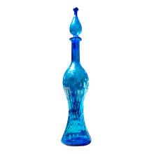 Load image into Gallery viewer, VINTAGE BLUE EMPOLI GLASS DECANTER BOTTLE WITH STOPPER
