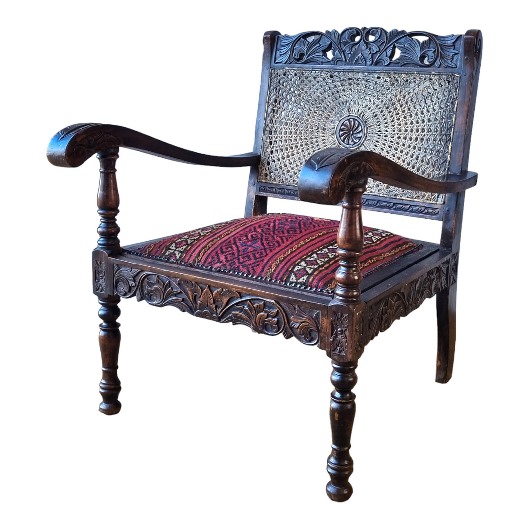 VINTAGE JACOBEAN REVIVAL ARMCHAIR