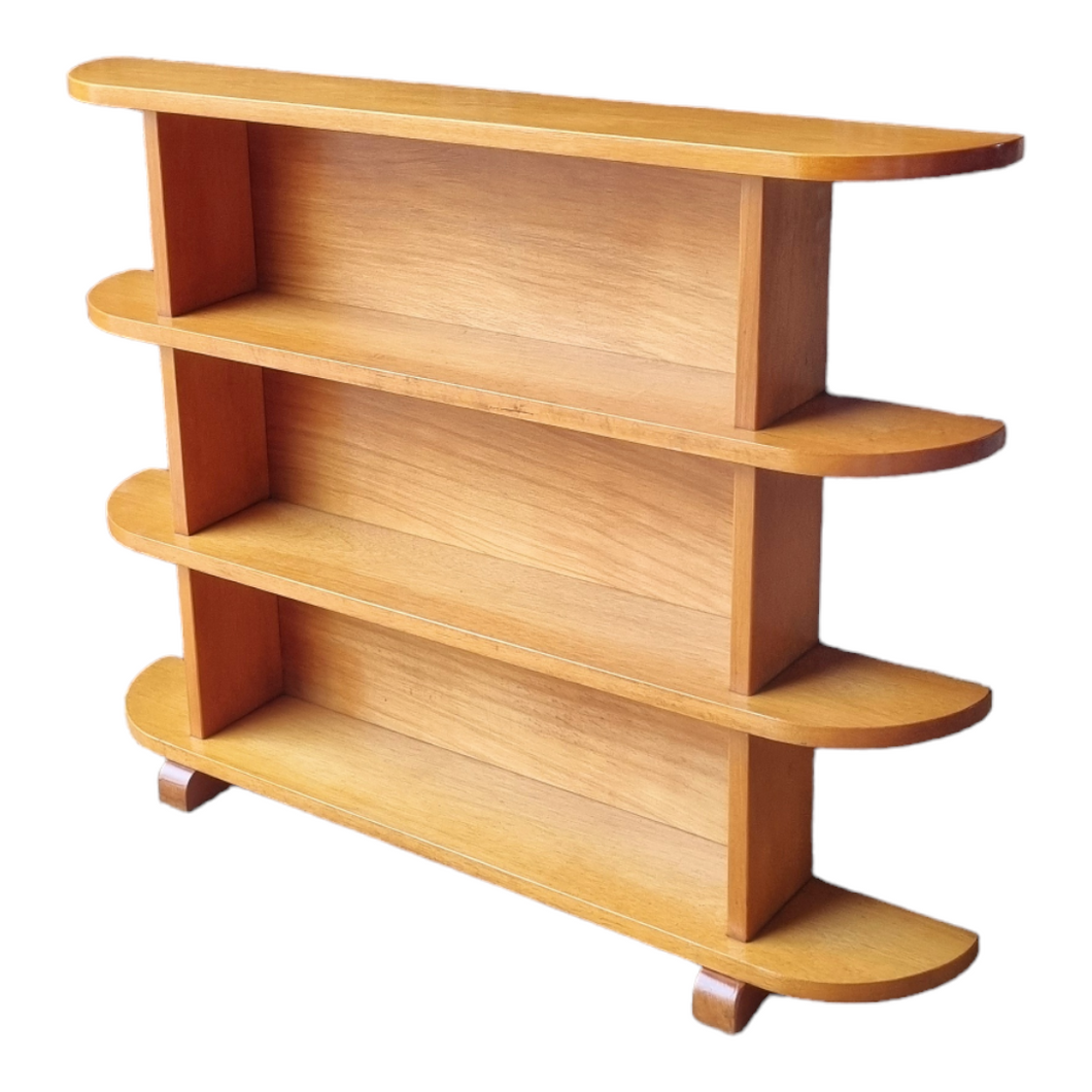 GORGEOUS VINTAGE HARDWOOD CURVED BOOKCASE