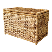 Load image into Gallery viewer, LARGE WICKER STORAGE TRUNK BLANKET BOX CHEST
