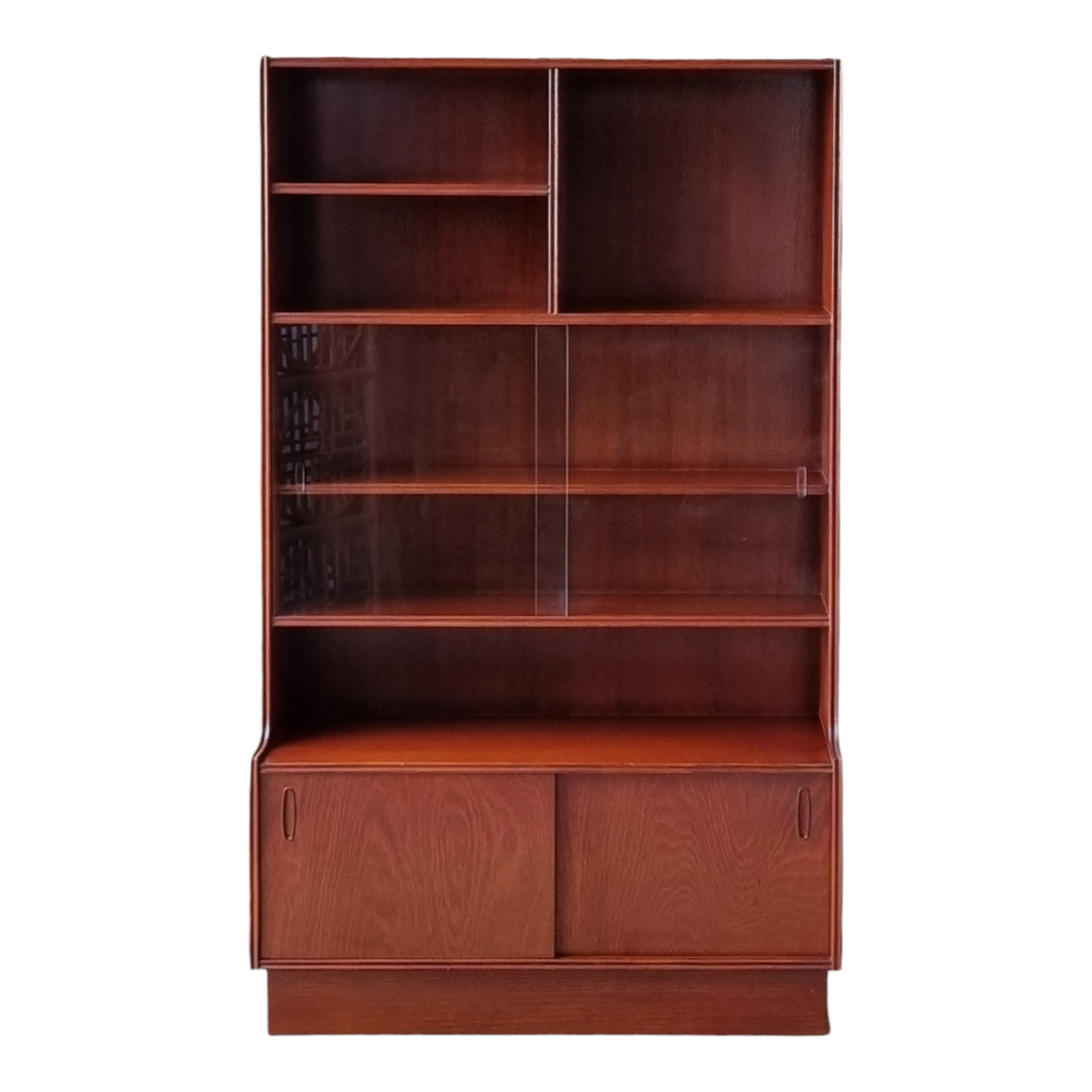 MID CENTURY SOLID HARDWOOD WALL UNIT ROOM DIVIDER BY SUNSHINE CABINETS.